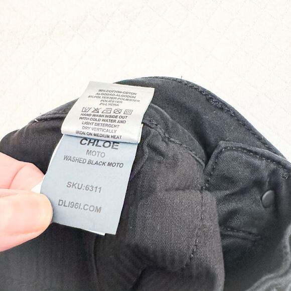 DL1961 Chloe Moto ActiveX Smart Denim Black Skinny Jans Size 14 NWT - Picture 7 of 9